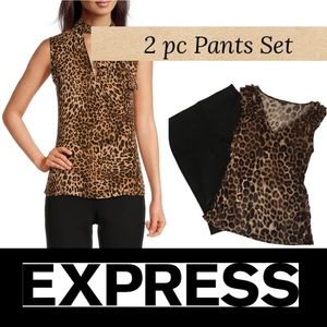 2 Pc Animal Print Shirt & Pull On Pants Set Express Size Medium